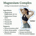 HeHoo Magnesium Complex 120 Capsules – Magnesium Bisglycinate (11.7%) & Citrate (15%) – with Vitamins C, B6 & B5 – High Dose & Highly Bioavailable – For Muscles, Nerves & Energy – Vegan